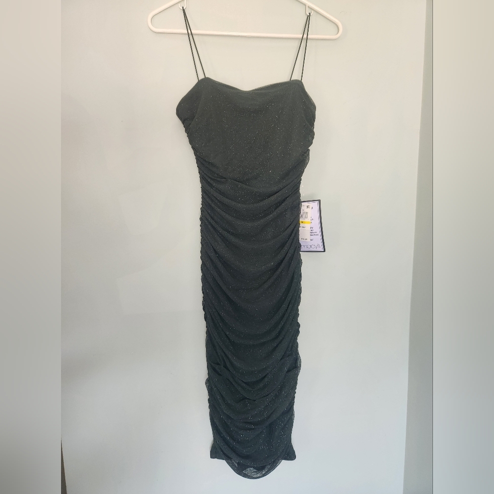 Elegant Black Ruched Dress